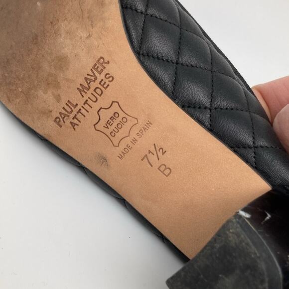 Paul Mayer Attitudes Womens Black Quilted Patent Pointed Shoes Size 7 1/2 B - Picture 6 of 13